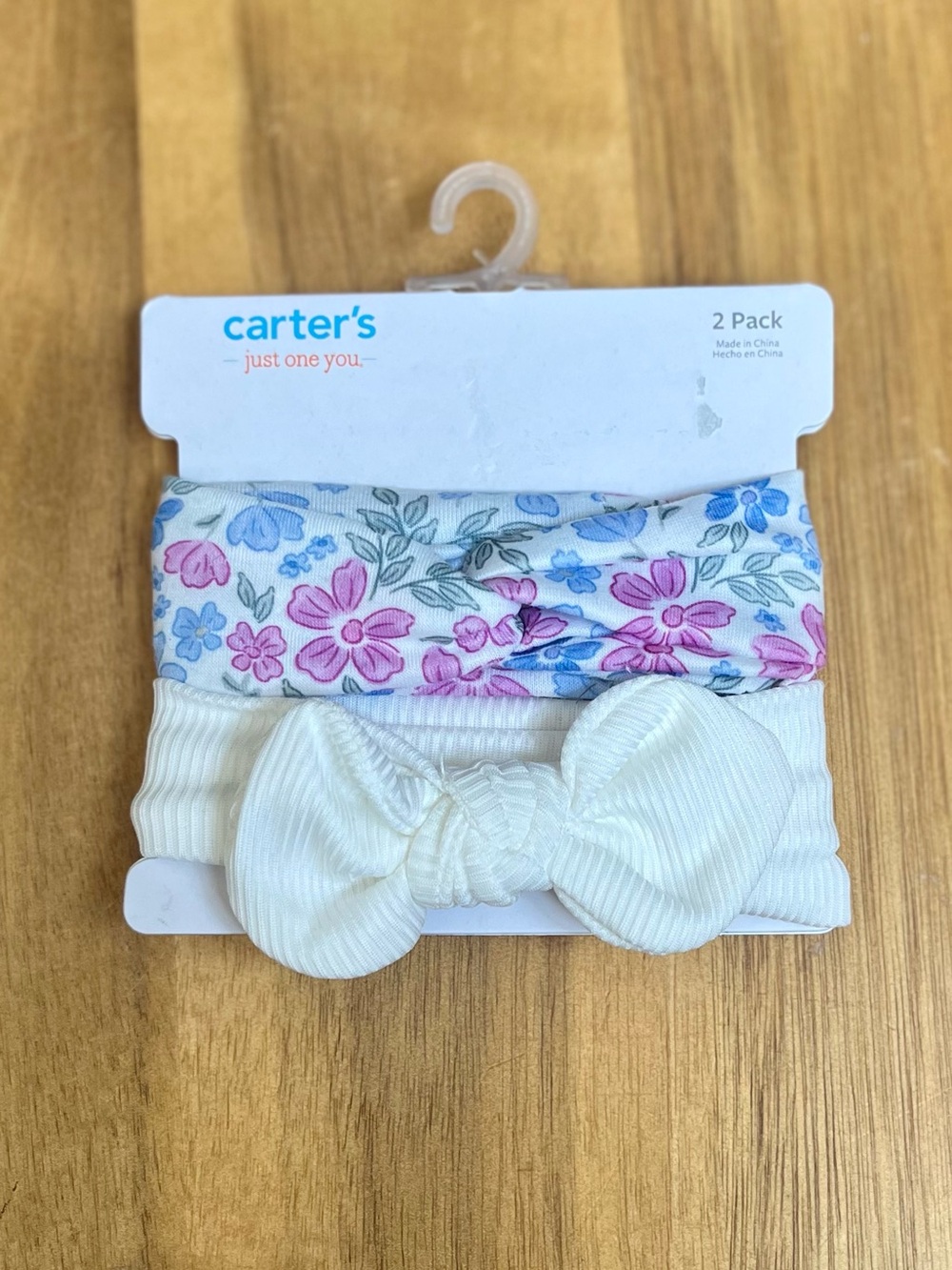 *3/$15 - Carter's Floral Pink & Blue and Ivory Bow Headband Set - 2 Pack